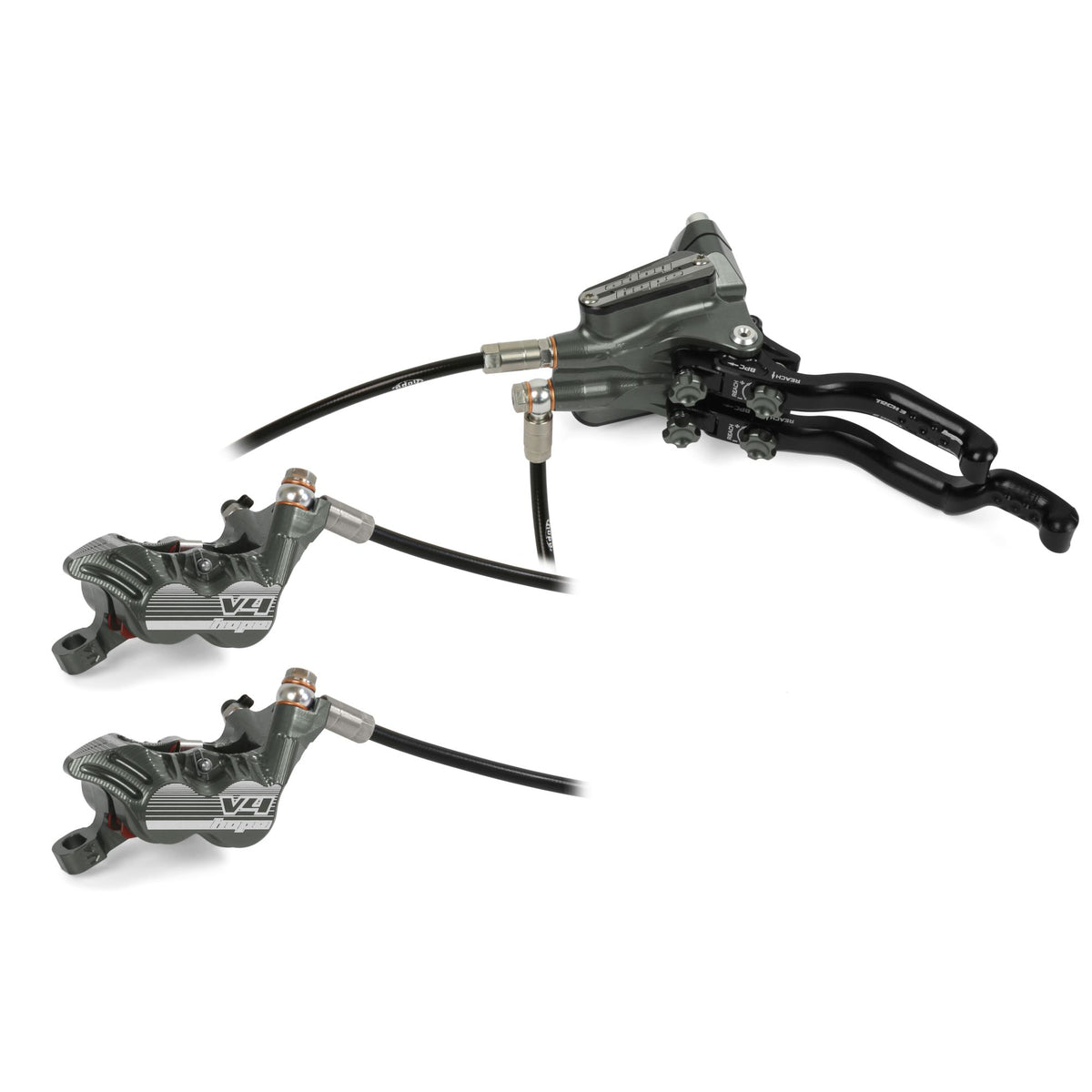 Hope Brake Tech 3 Duo V4 No Rotor RH Smoke