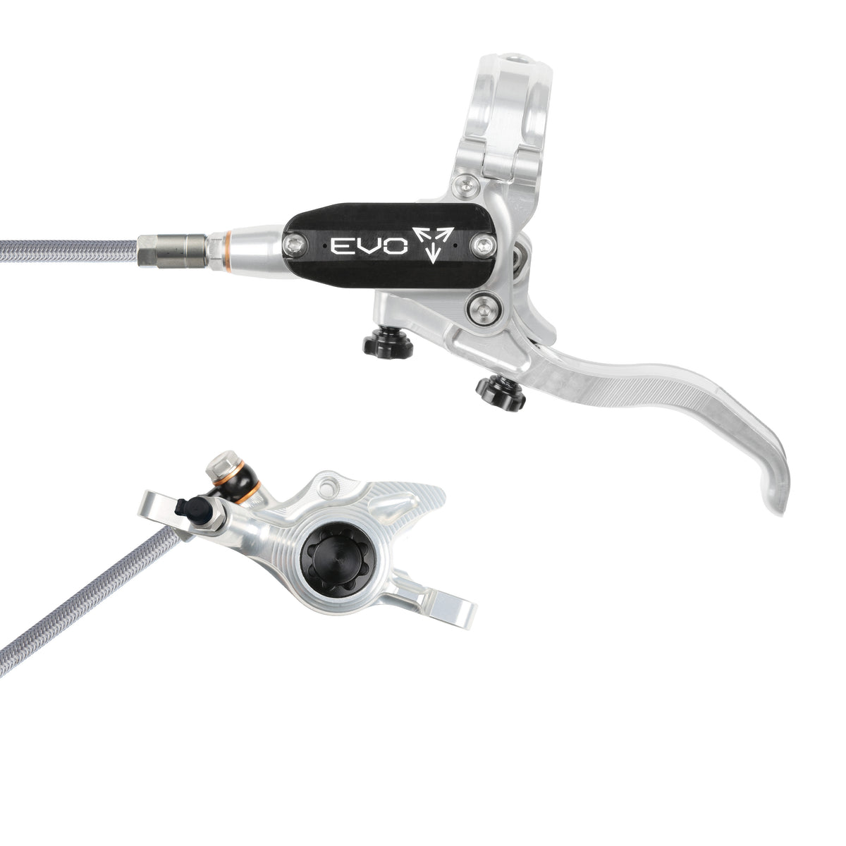 Hope Brake EVO X2 No Rotor BRAIDED LH- Silver/Black