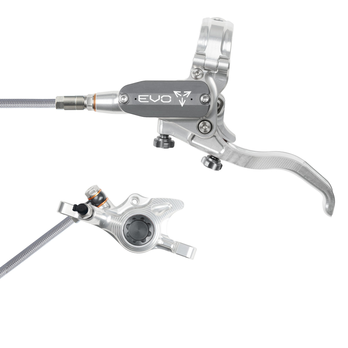 Hope Brake EVO X2 No Rotor BRAIDED LH- Silver/Smoke