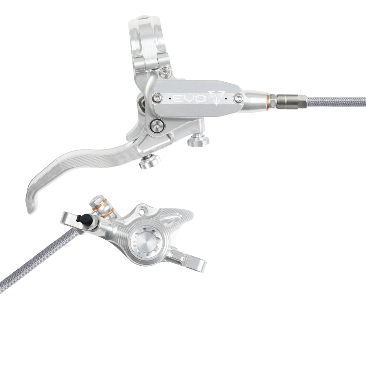 Hope Brake EVO X2 No Rotor BRAIDED RH- Silver/Silver