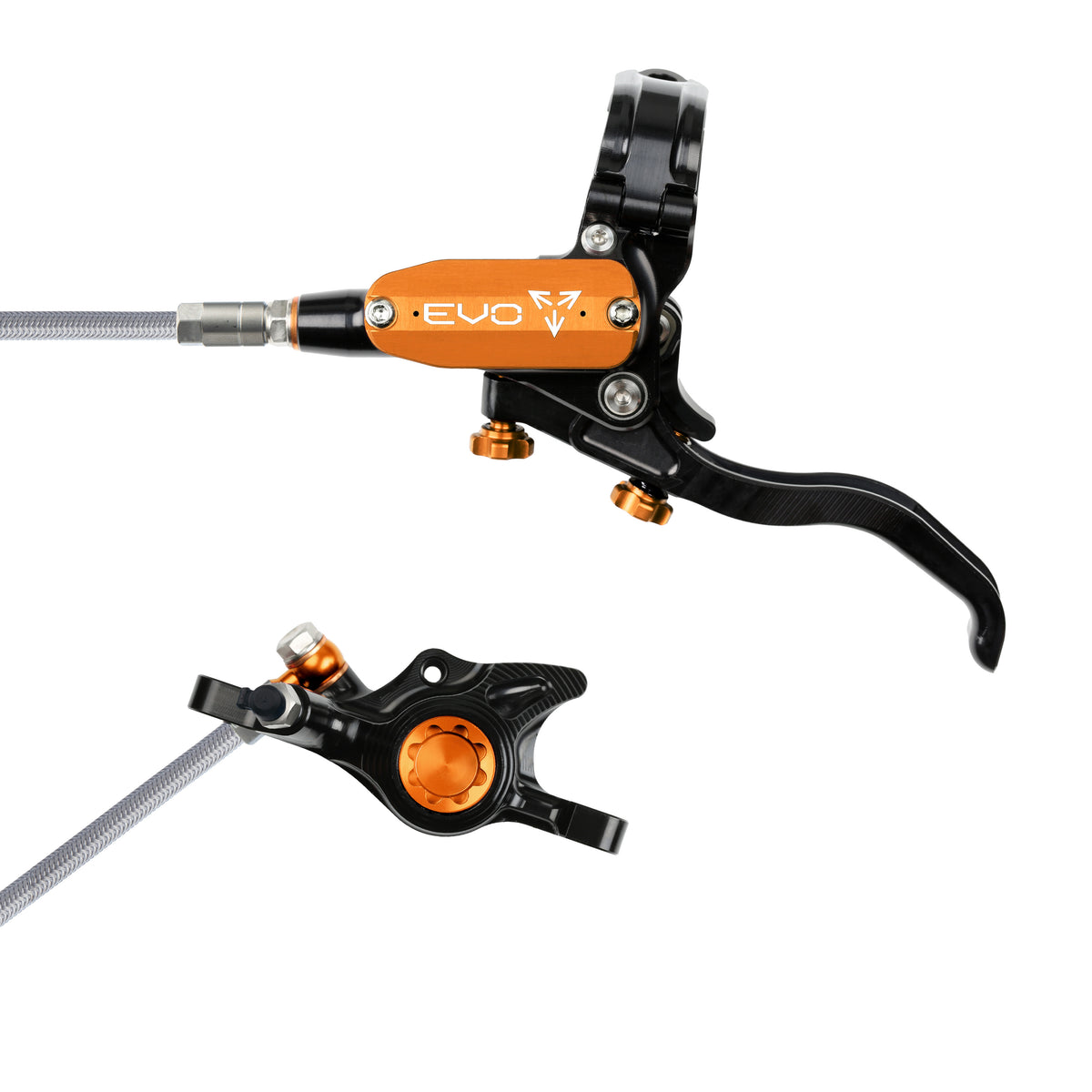 Hope Brake EVO X2 No Rotor BRAIDED LH- Black/Orange