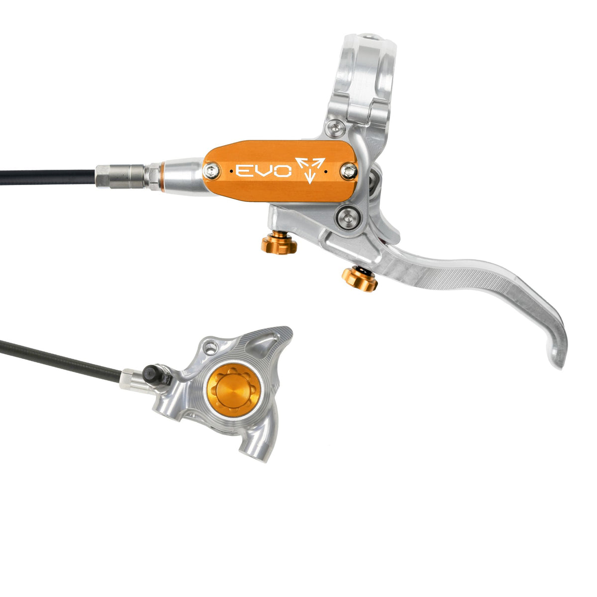 Hope Brake Evo X2 FM No Rotor Braided RH- Silver/Orange