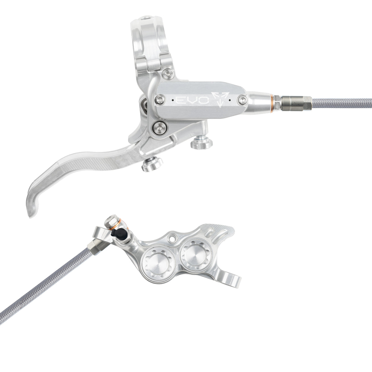 Hope Brake EVO TR4 No Rotor BRAIDED RH- Silver/Silver