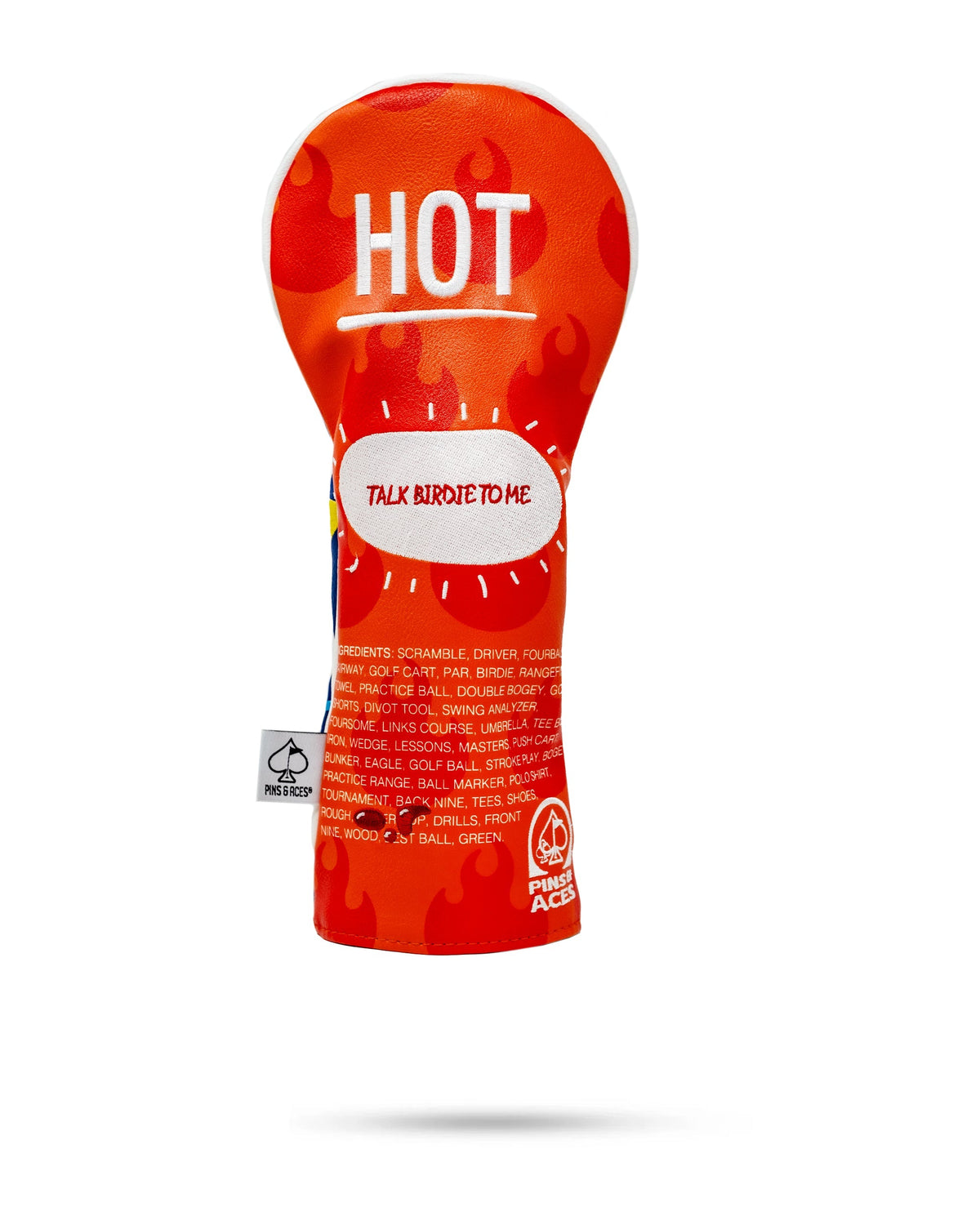"Fairway cover featuring Taco Bell hot sauce design, with vibrant colors and playful graphics."