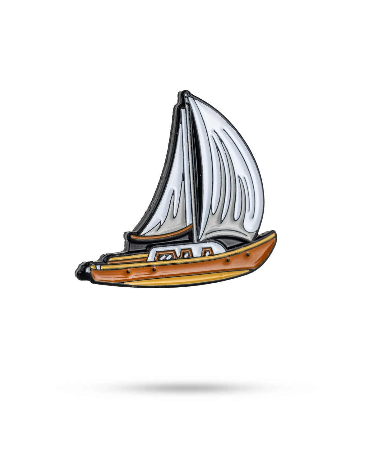 Margaritaville sailboat-shaped ball marker for golf, featuring a colorful design.