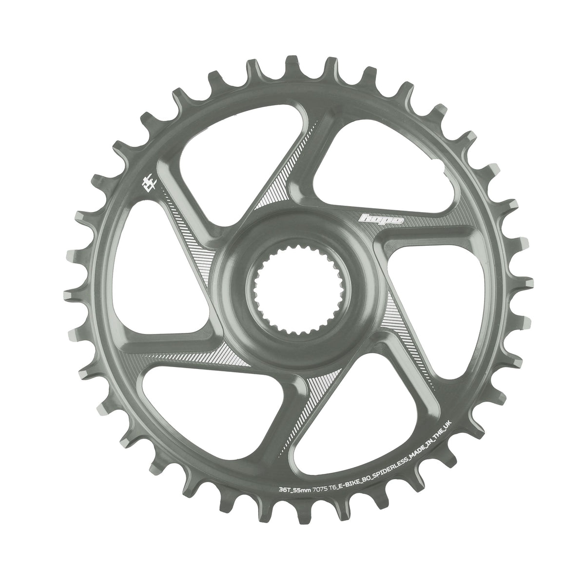 Hope Chainring Spiderless 34T R22 E Bike BOW Smoke