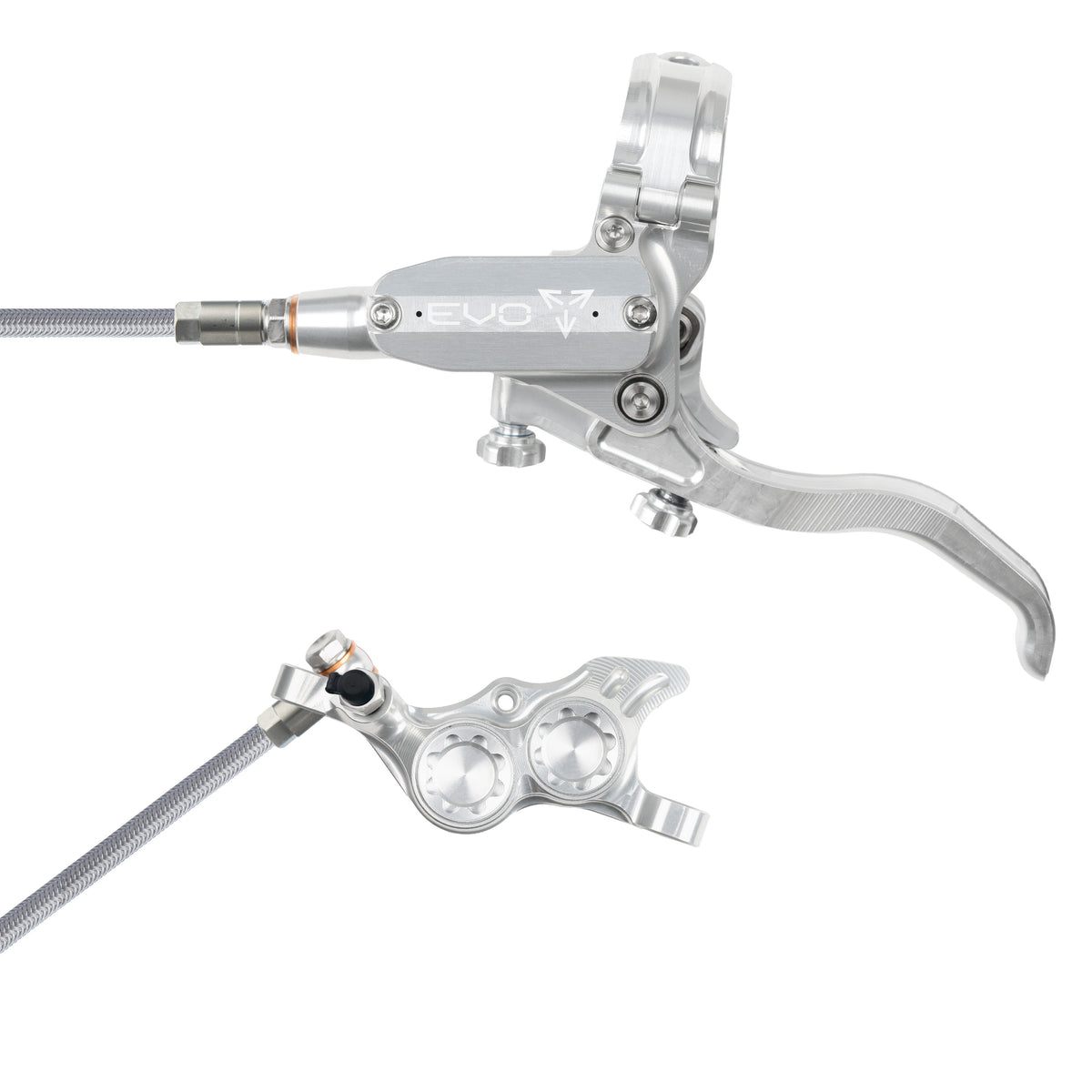Hope Brake EVO TR4 No Rotor BRAIDED LH- Silver/Silver