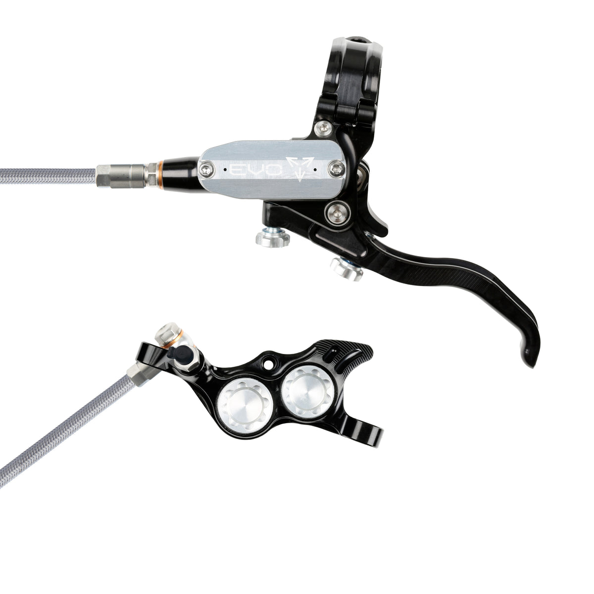 Hope Brake EVO TR4 No Rotor BRAIDED LH- Black/Silver