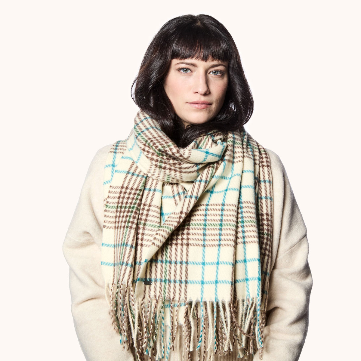 SALEM-PLAID WOVEN SCARF