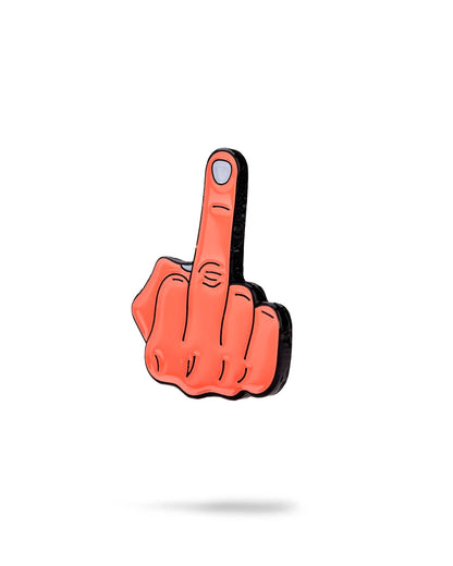 Bold middle finger ball marker in vibrant orange, perfect for adding a playful touch to your golf game.