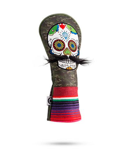 Fairway Cover- Mustache Sugar Skull Green Camo