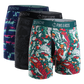 2UNDR x P&A Swing Shift 6'' Box Briefs (3 Pack)- Graffiti Splatter, Tiger Shatter & Palm Drip