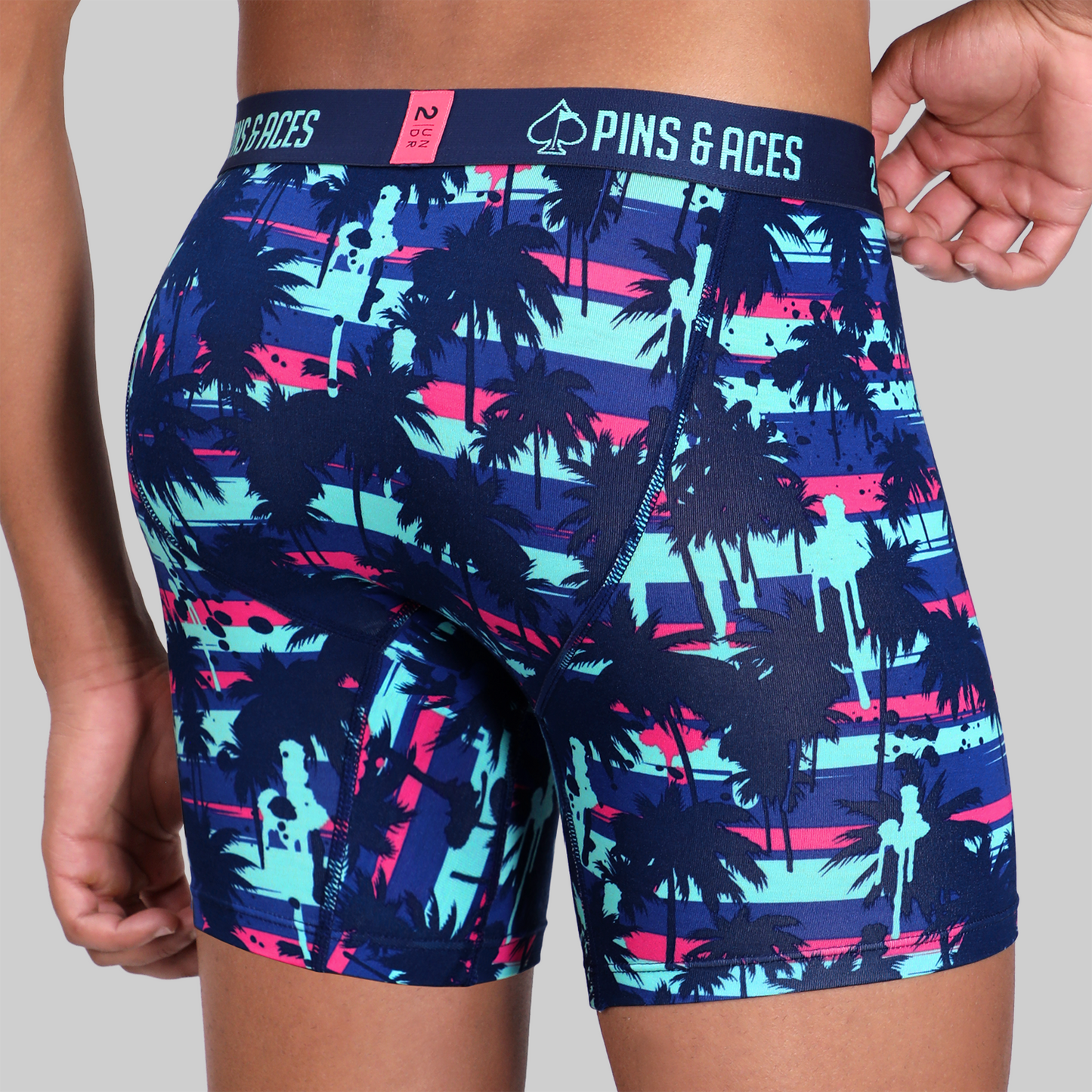 2UNDR x P&A Swing Shift 6'' Box Briefs- Palm Drip