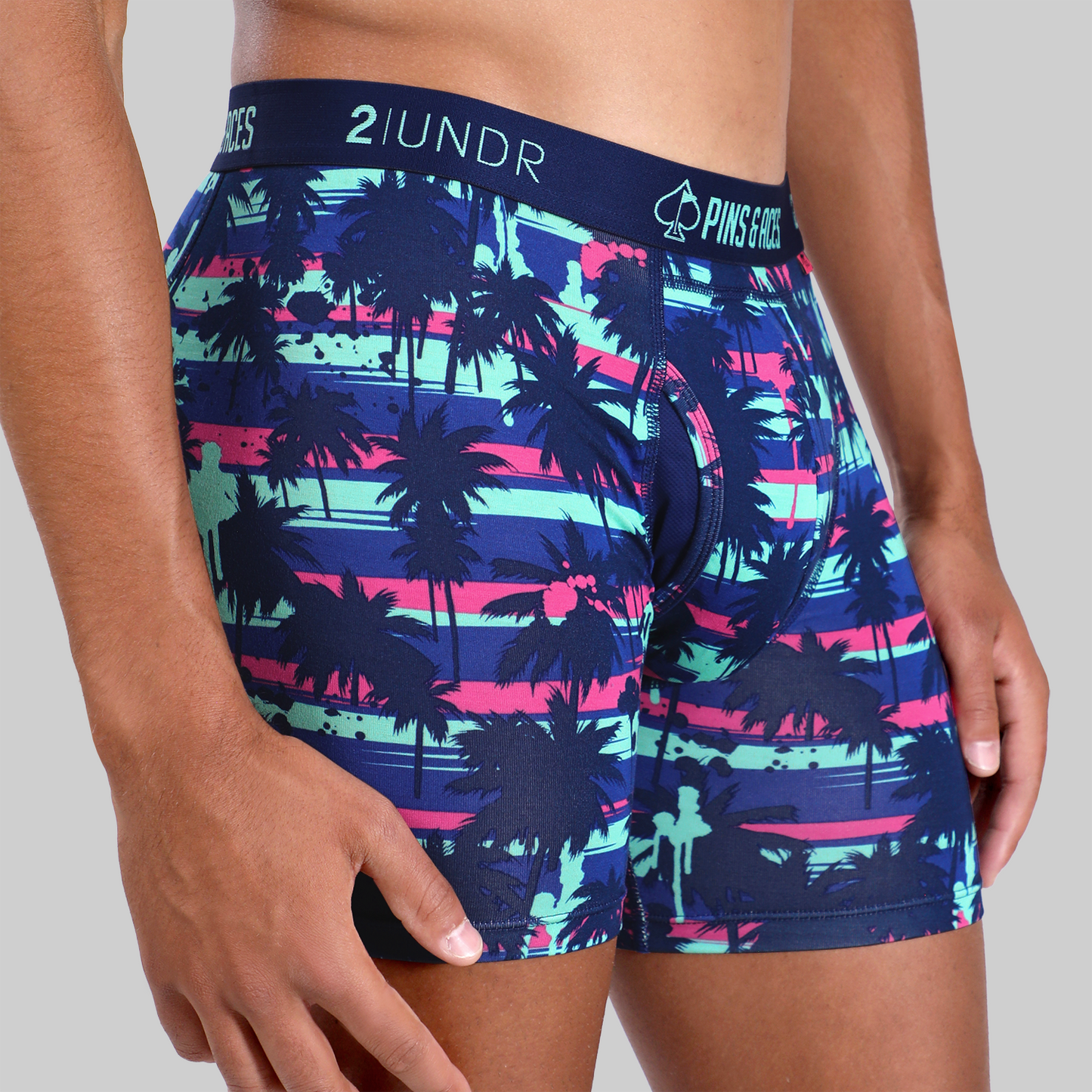 2UNDR x P&A Swing Shift 6'' Box Briefs (3 Pack)- Graffiti Splatter, Tiger Shatter & Palm Drip