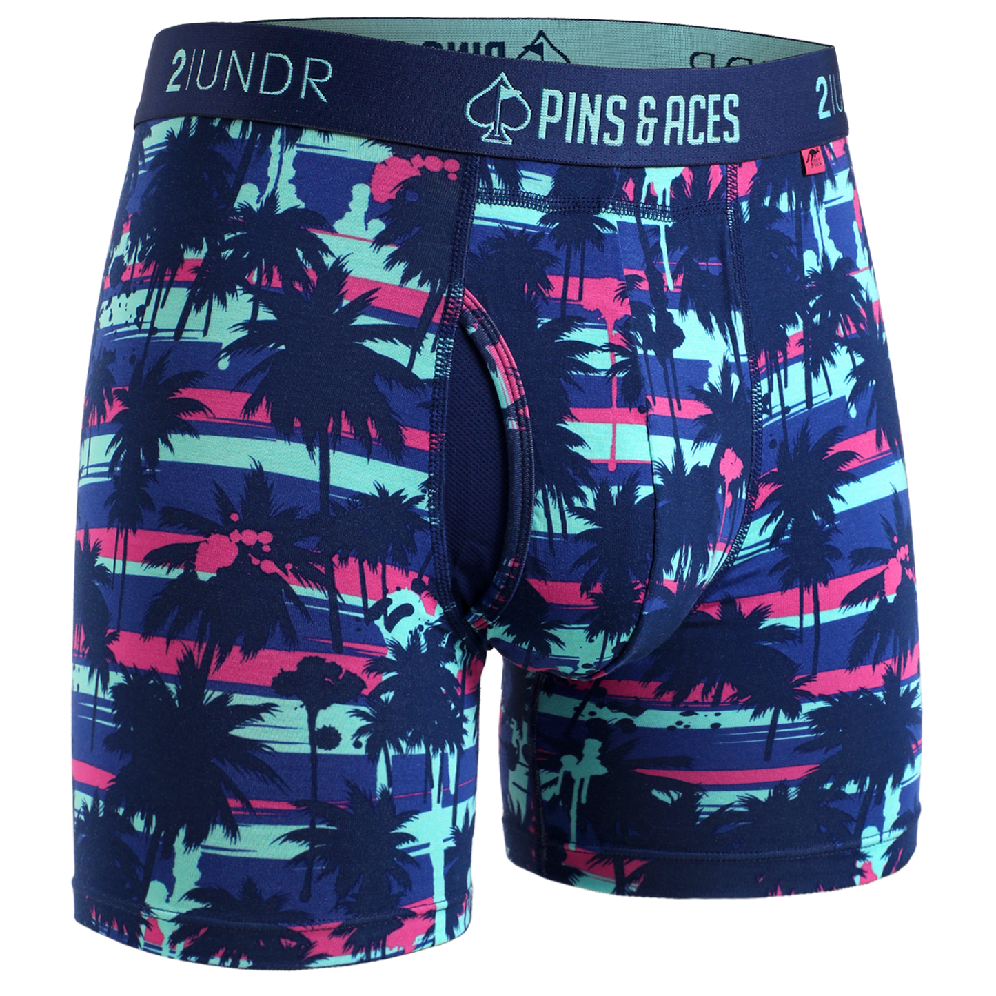 2UNDR x P&A Swing Shift 6'' Box Briefs- Palm Drip