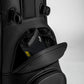 Close-up of the Player Preferred Golf Bag in Obsidian, featuring a pocket with a golf rangefinder inside.