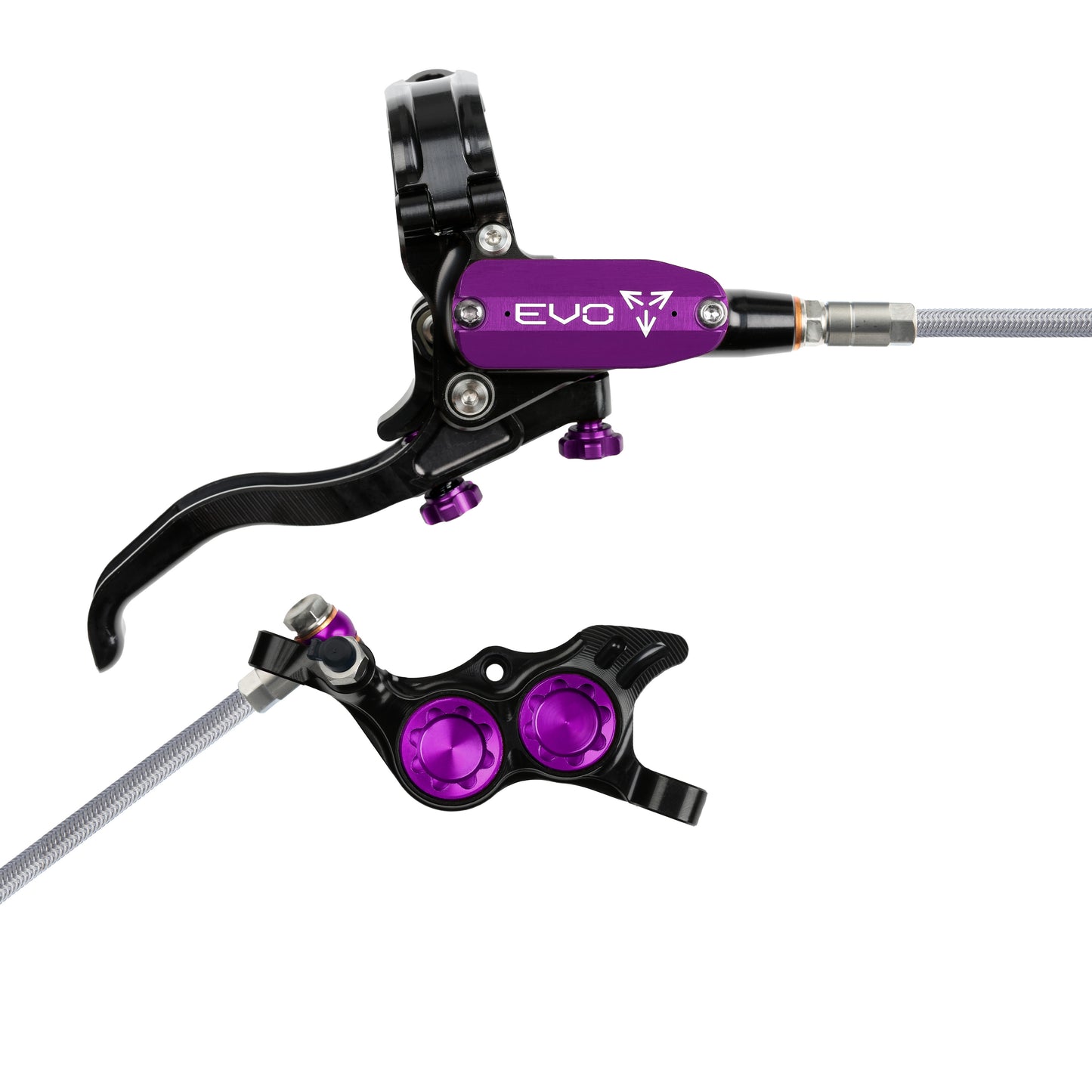 Hope Brake EVO TR4 No Rotor BRAIDED RH- Black/Purple