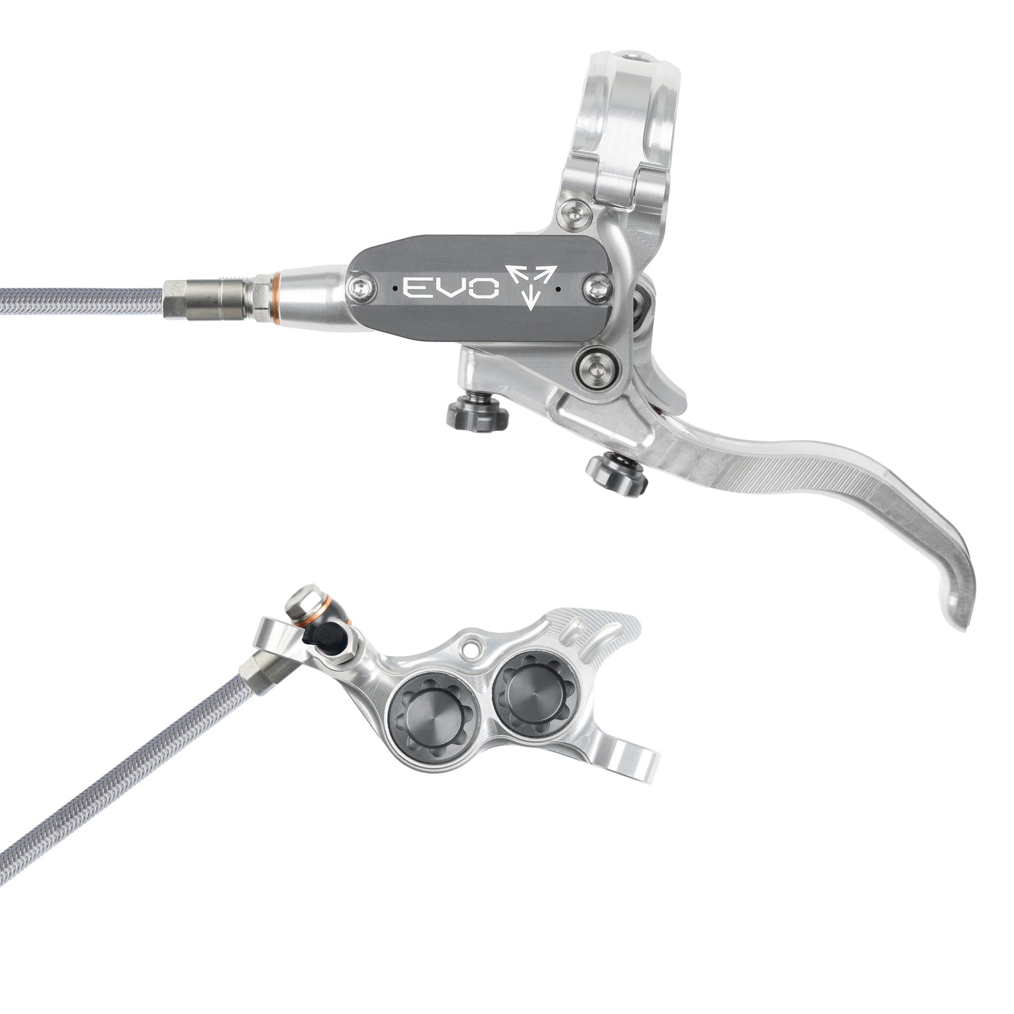 Hope Brake EVO TR4 No Rotor BRAIDED LH- Silver/Smoke