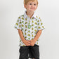 Youth polo shirt featuring a colorful 8-bit Teenage Mutant Ninja Turtles design, perfect for young fans of the franchise.