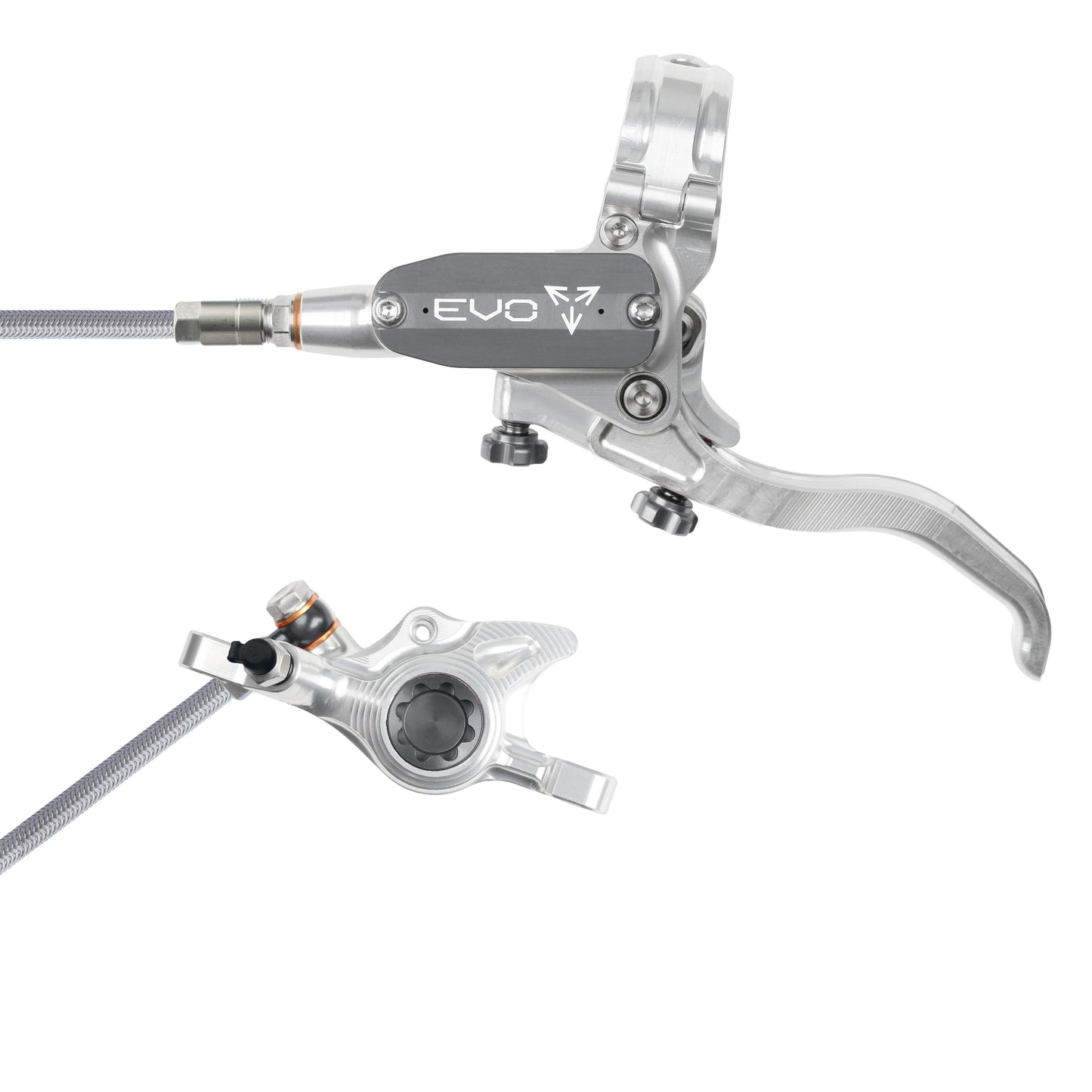 Hope Brake EVO X2 No Rotor BRAIDED LH- Silver/Smoke