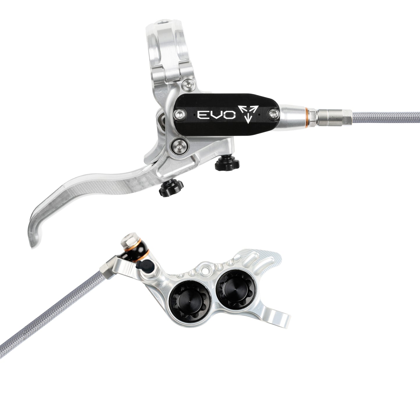 Hope Brake EVO GR4 No Rotor BRAIDED RH- Silver/Black