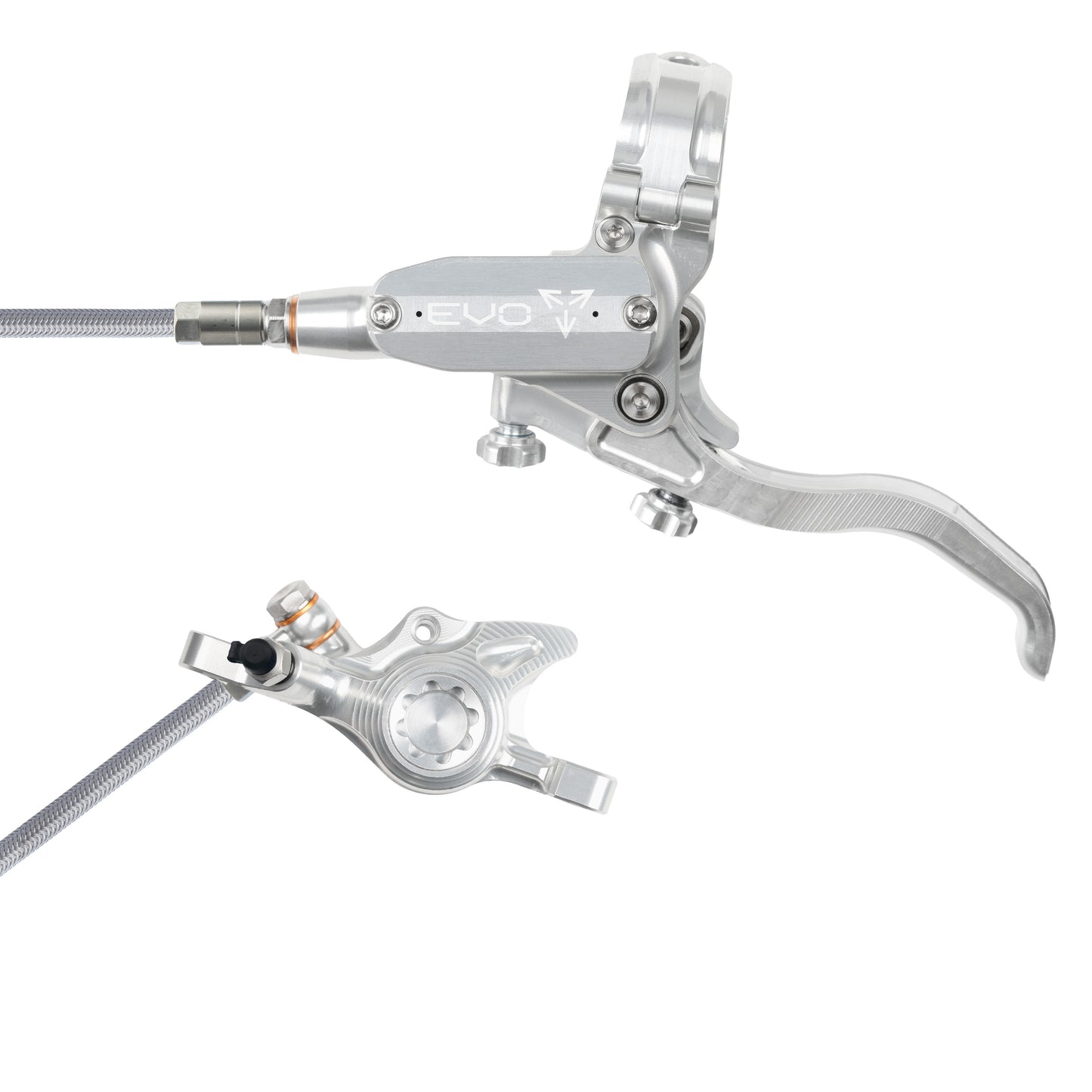 Hope Brake EVO X2 No Rotor BRAIDED LH- Silver/Silver