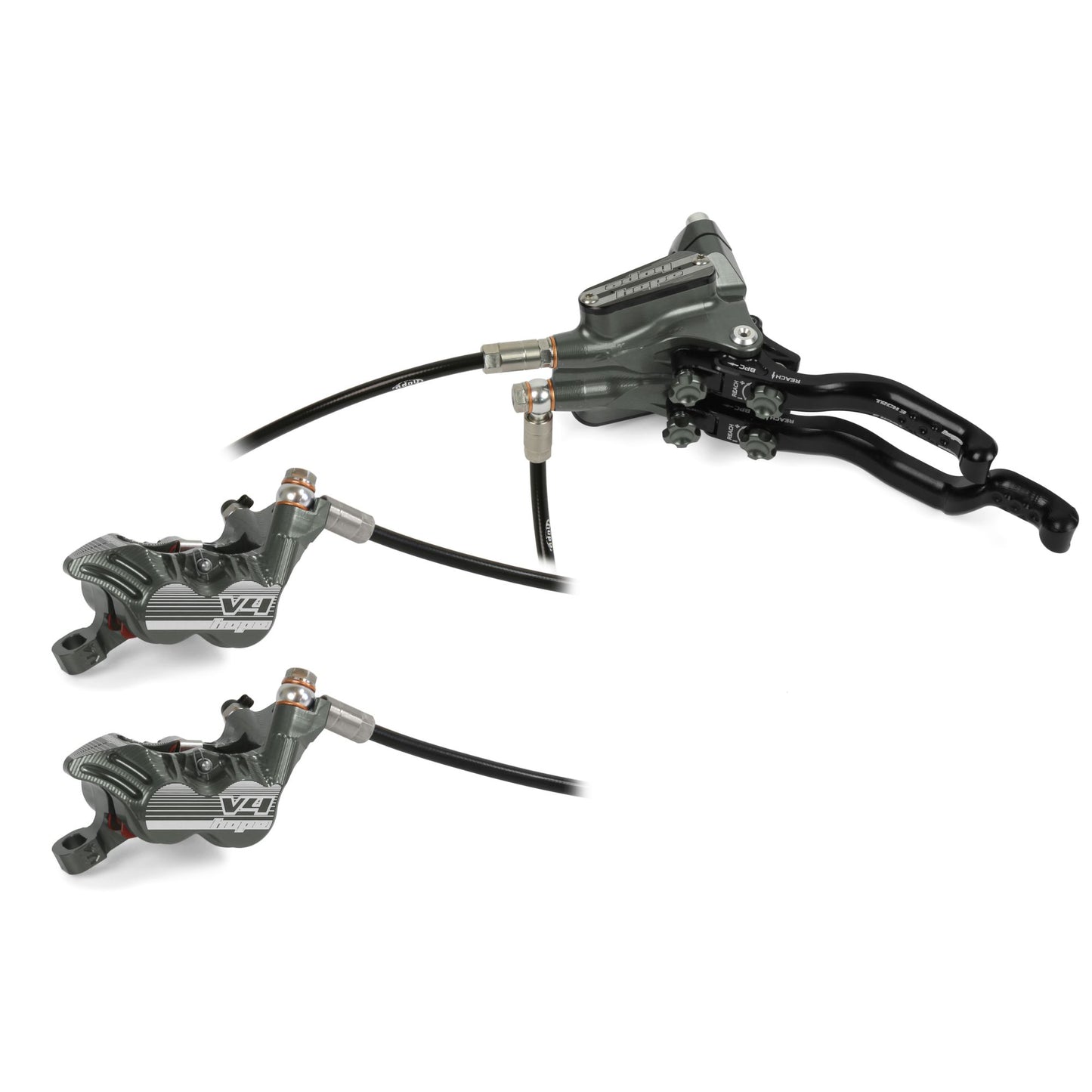 Hope Brake Tech 3 Duo V4 No Rotor LH Smoke