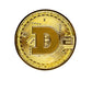 Dogecoin-themed ball marker featuring the iconic Shiba Inu dog logo on a circular design.