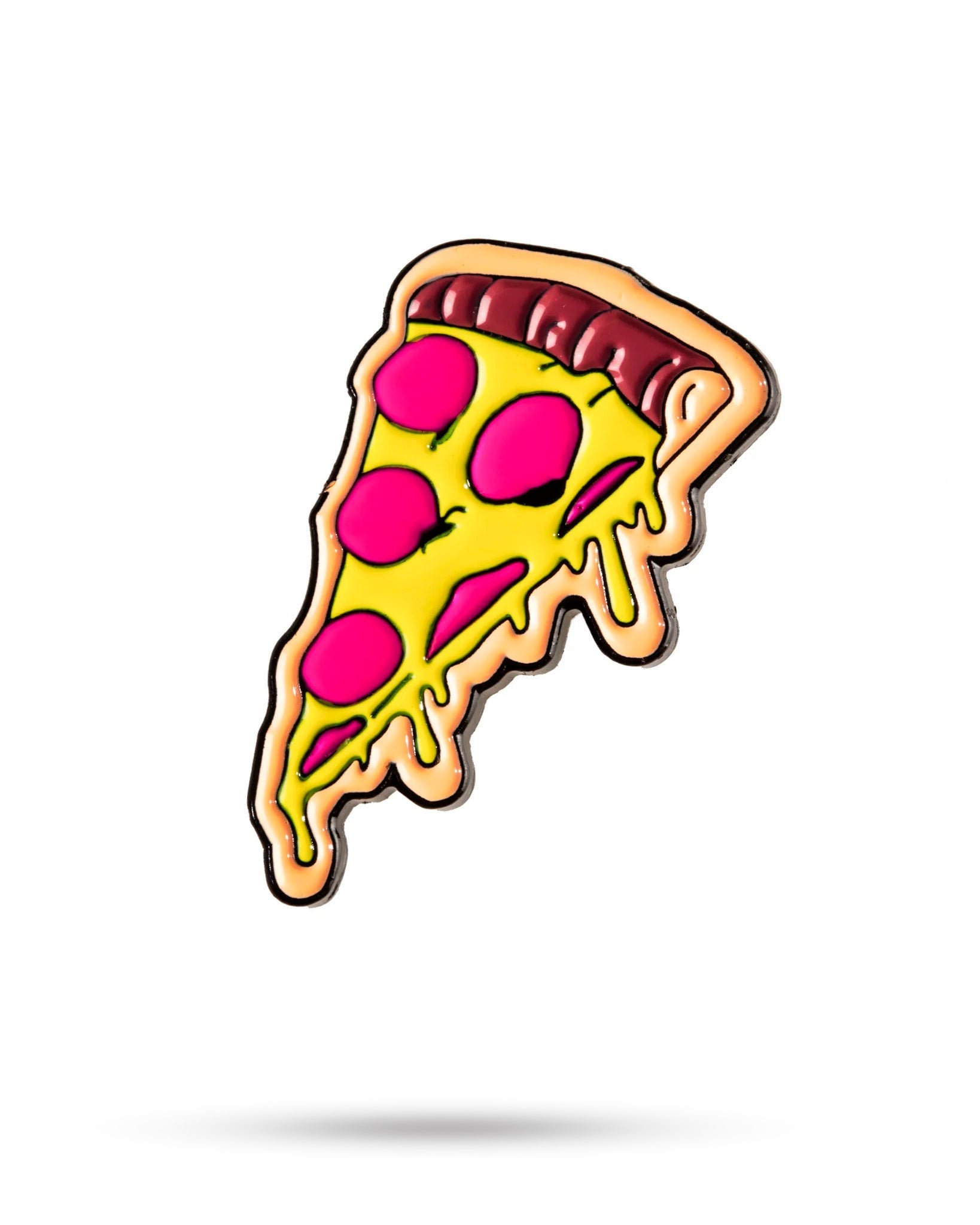 Dripping pizza ball marker featuring vibrant colors and a playful design, perfect for golf enthusiasts.