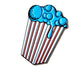 Buttery popcorn ball marker, featuring a playful popcorn design in vibrant colors, perfect for golf enthusiasts.