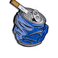 Crushed Can Ball Marker in silver metal with detailed texture, ideal for golf enthusiasts.