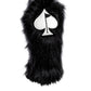 Black fuzzy driver cover for golf clubs, featuring a soft texture and stylish design.