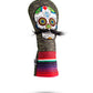 Mustache Sugar Skull fairway cover in green camo design, featuring a colorful sugar skull graphic with a mustache.