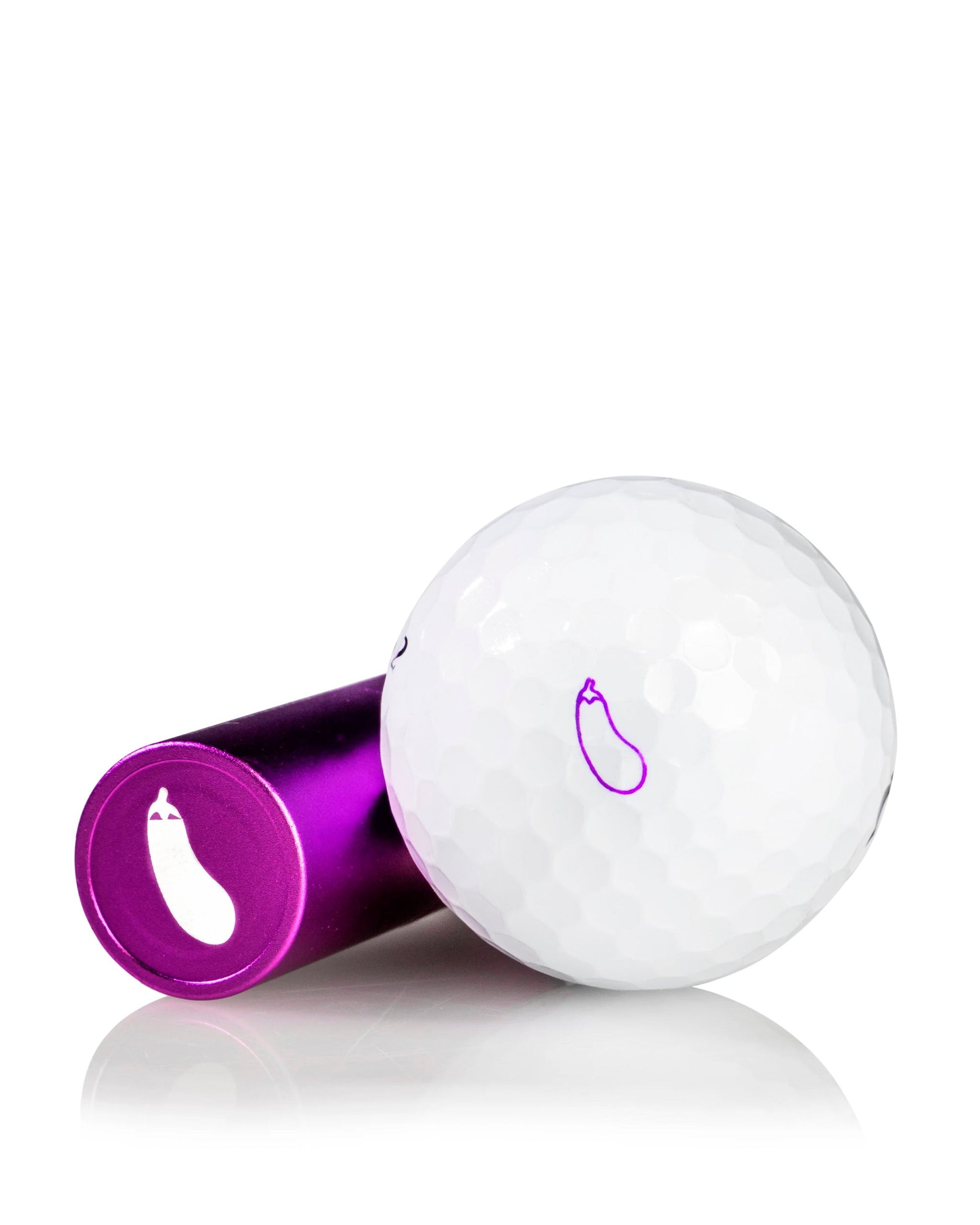 Eggplant-shaped ball stamp with a textured surface for creating patterns.