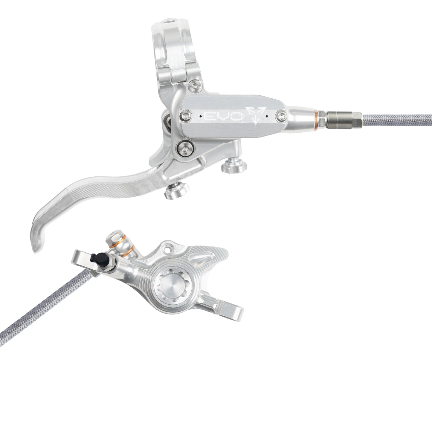 Hope Brake EVO X2 No Rotor BRAIDED RH- Silver/Silver
