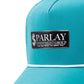Perforated baby blue rope hat featuring a black "Parlay" patch on the front.