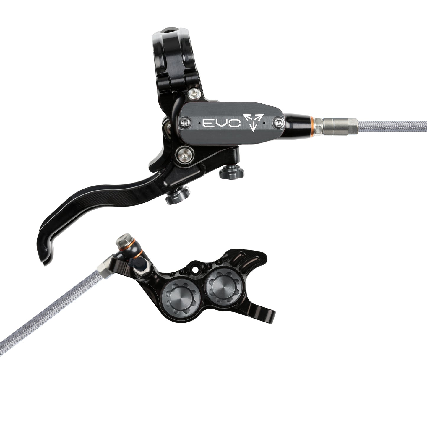 Hope Brake EVO GR4 No Rotor BRAIDED RH- Black/Smoke