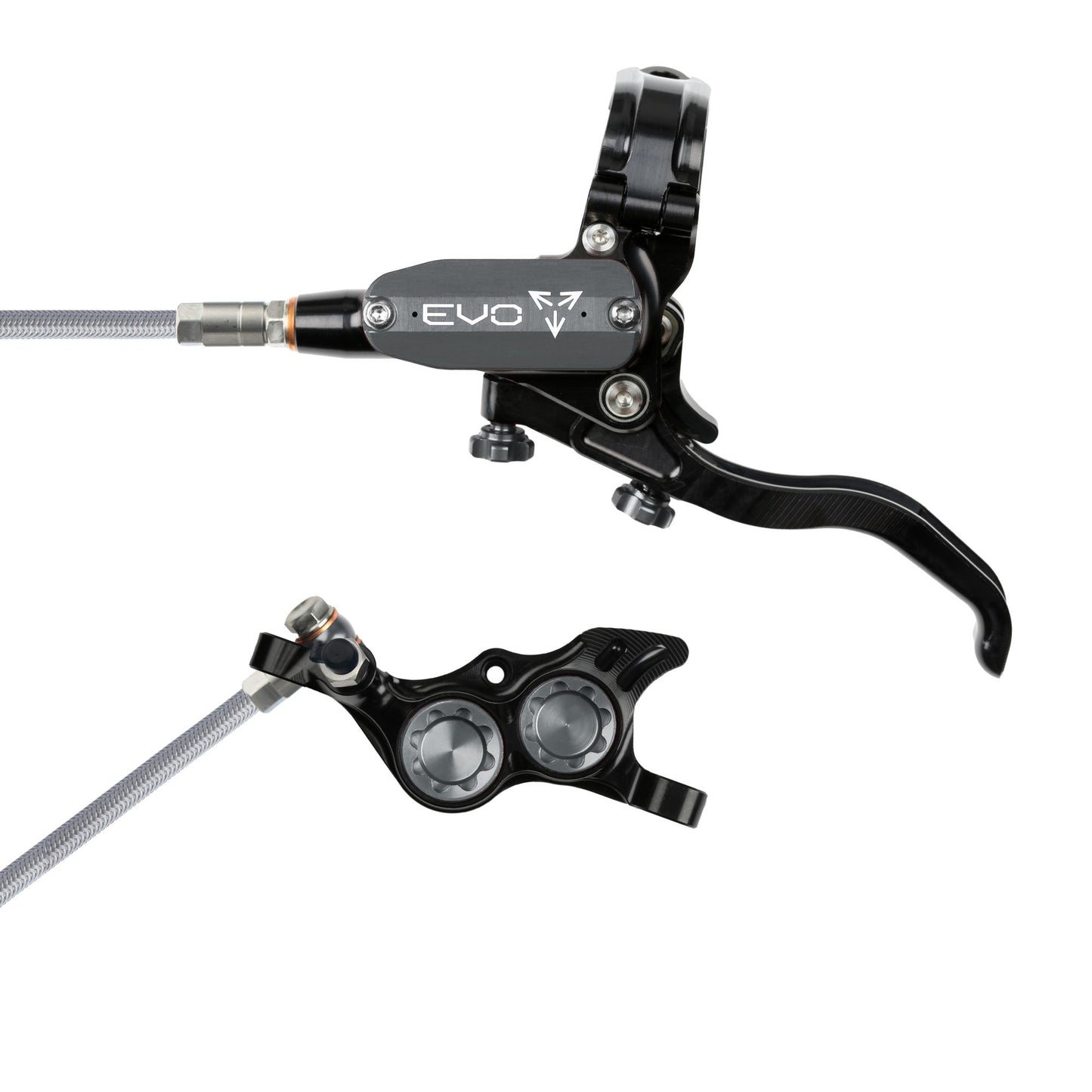 Hope Brake EVO TR4 No Rotor BRAIDED LH- Black/Smoke