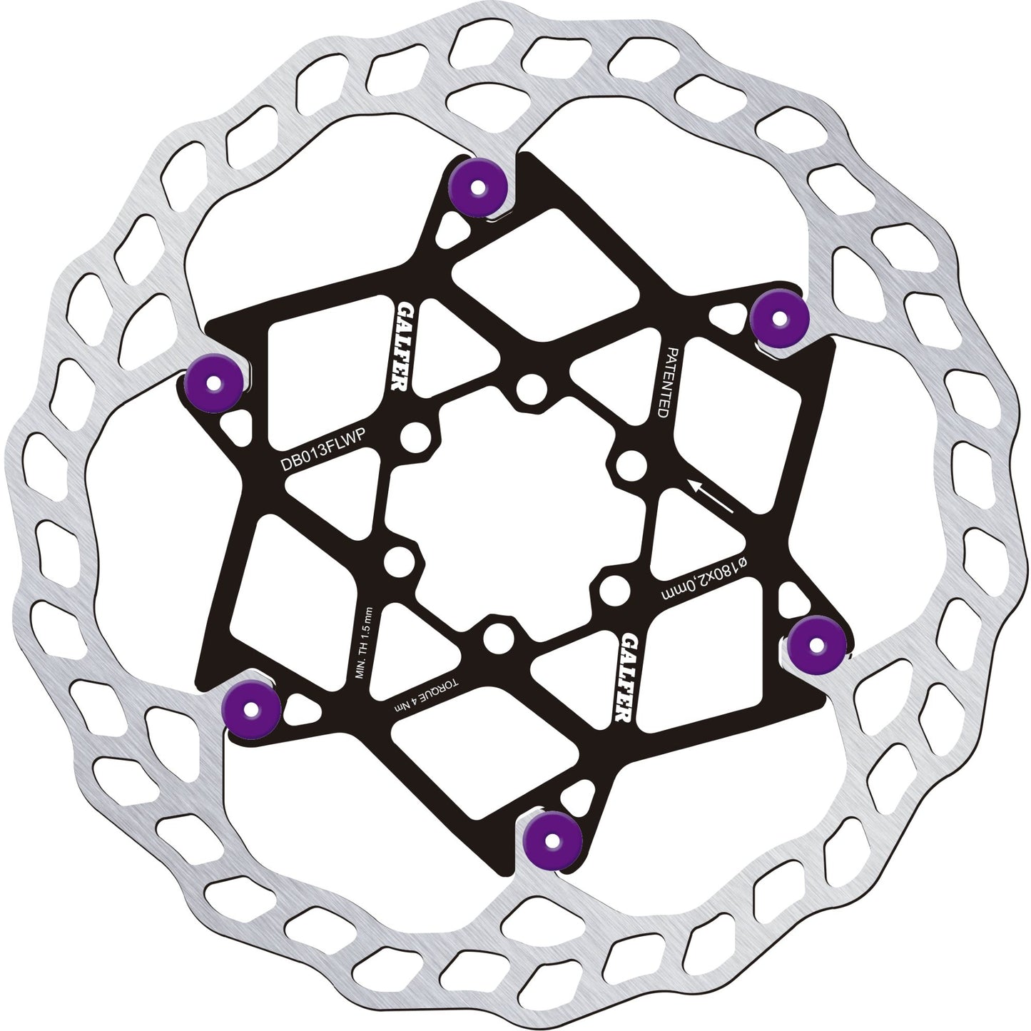 Brake Rotor Floating 180x2MM Purple Pins