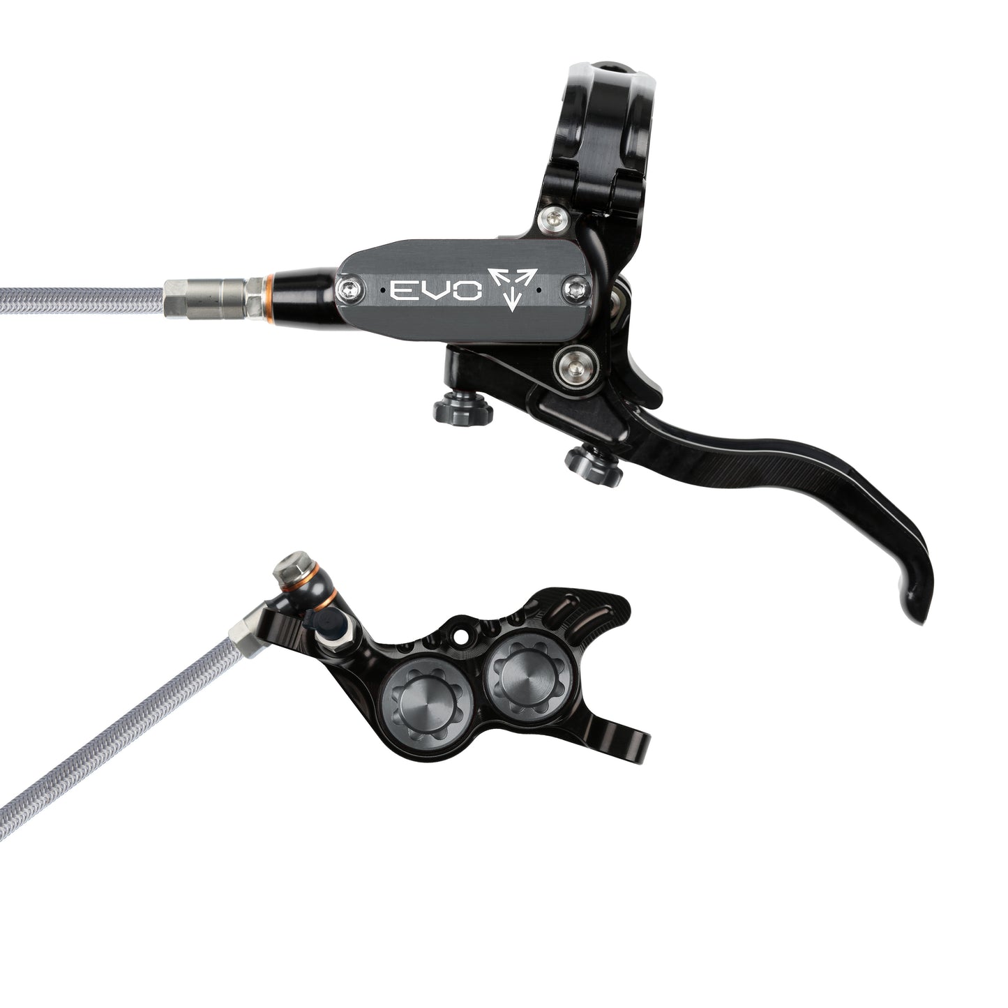 Hope Brake EVO GR4 No Rotor BRAIDED LH- Black/Smoke