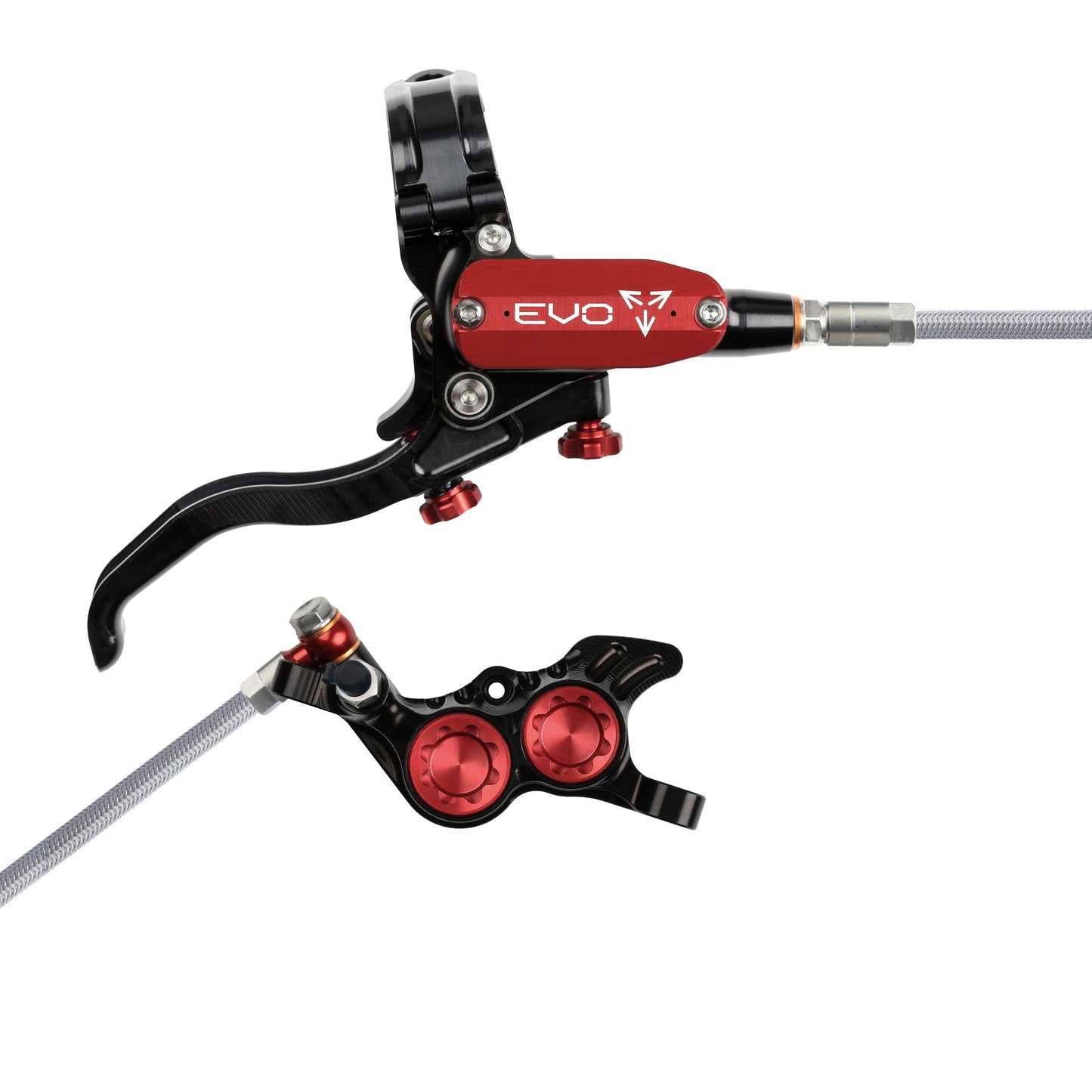 Hope Brake EVO GR4 No Rotor BRAIDED RH- Black/Red