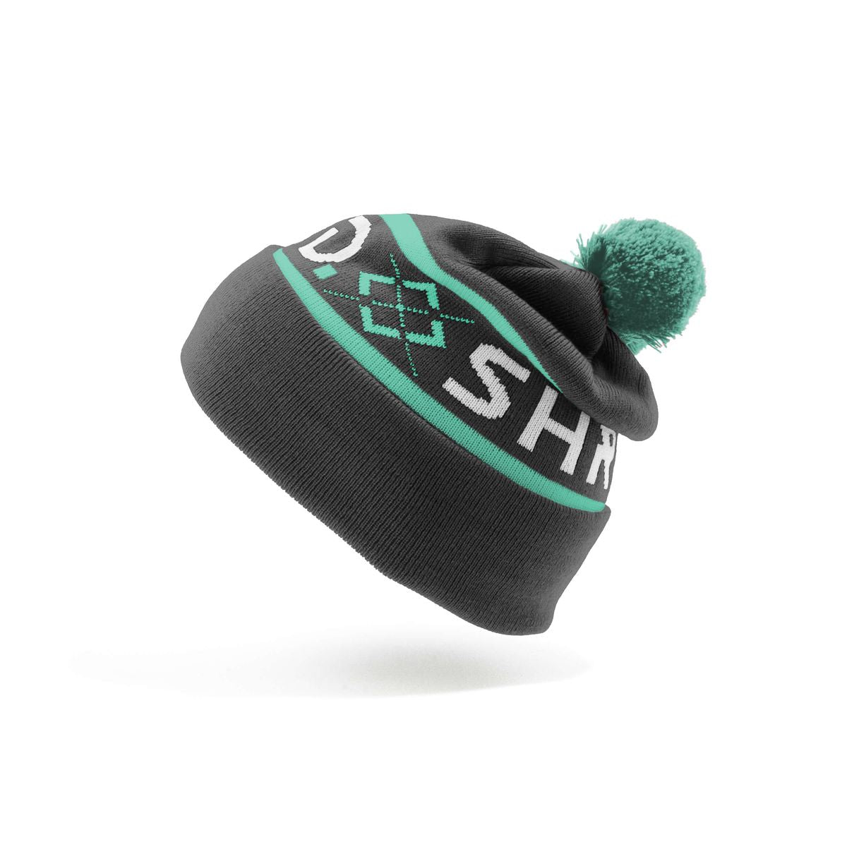 WOODSIDE  - TUQUE CHARCOAL/AQUA