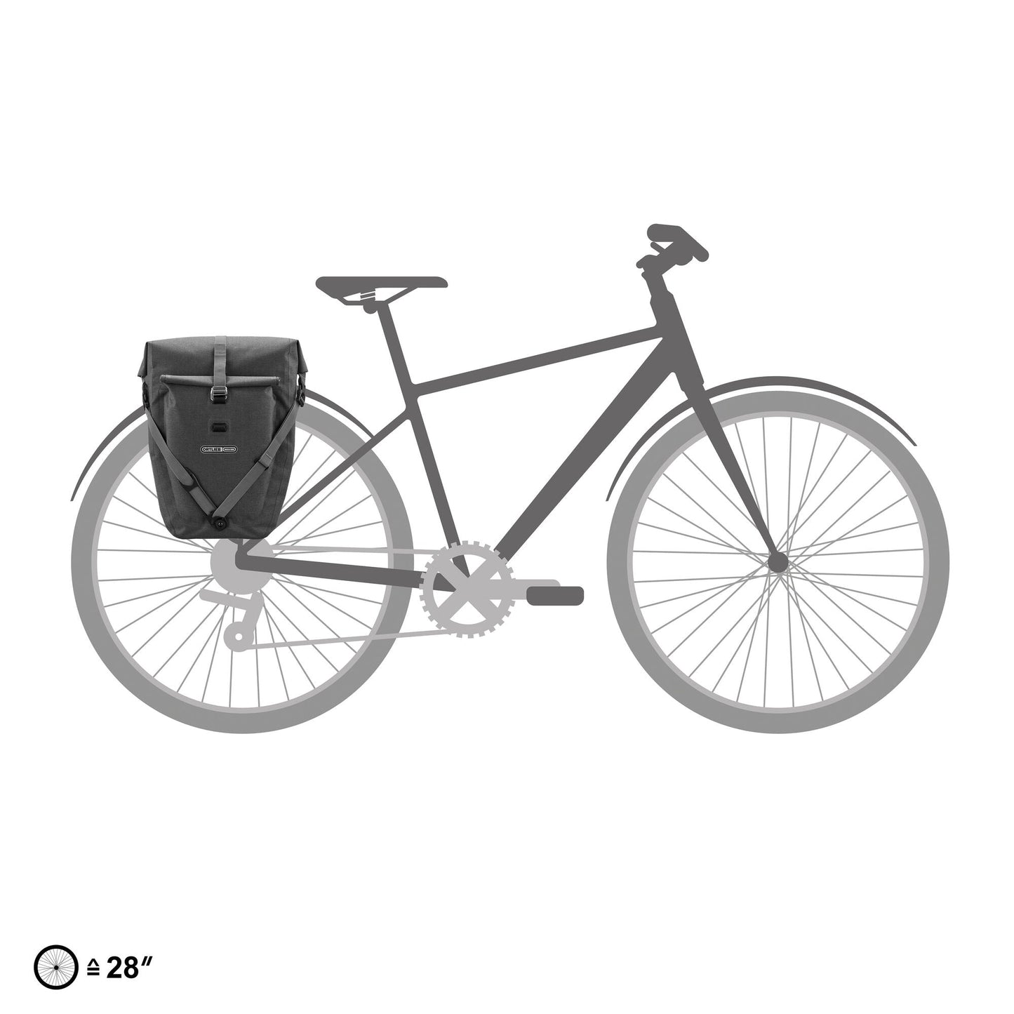ORTLIEB PANNIER BACK-ROLLER PLUS URBAN  QL2.2 PEPPER 20 + 3L