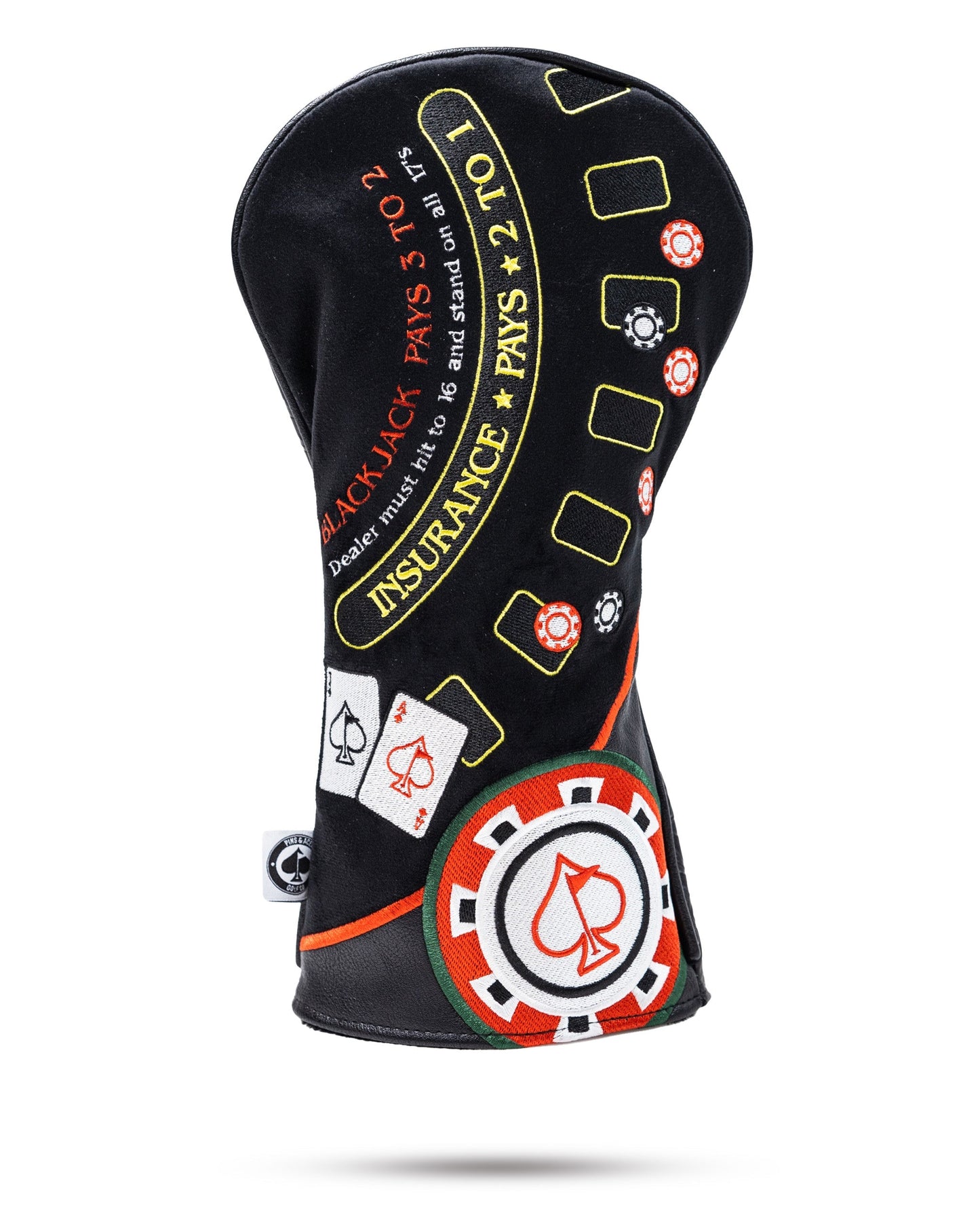 Blackjack Driver Cover in black with a unique design, showcasing the front view.