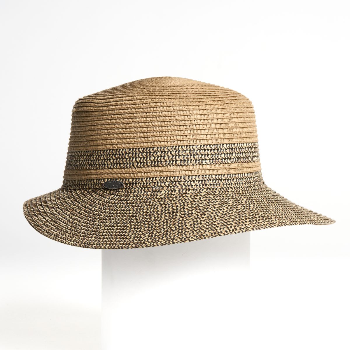 CAYLEE-CASQUETTE LARGE BICOLORE AVEC UN DETAIL EN PAILLE