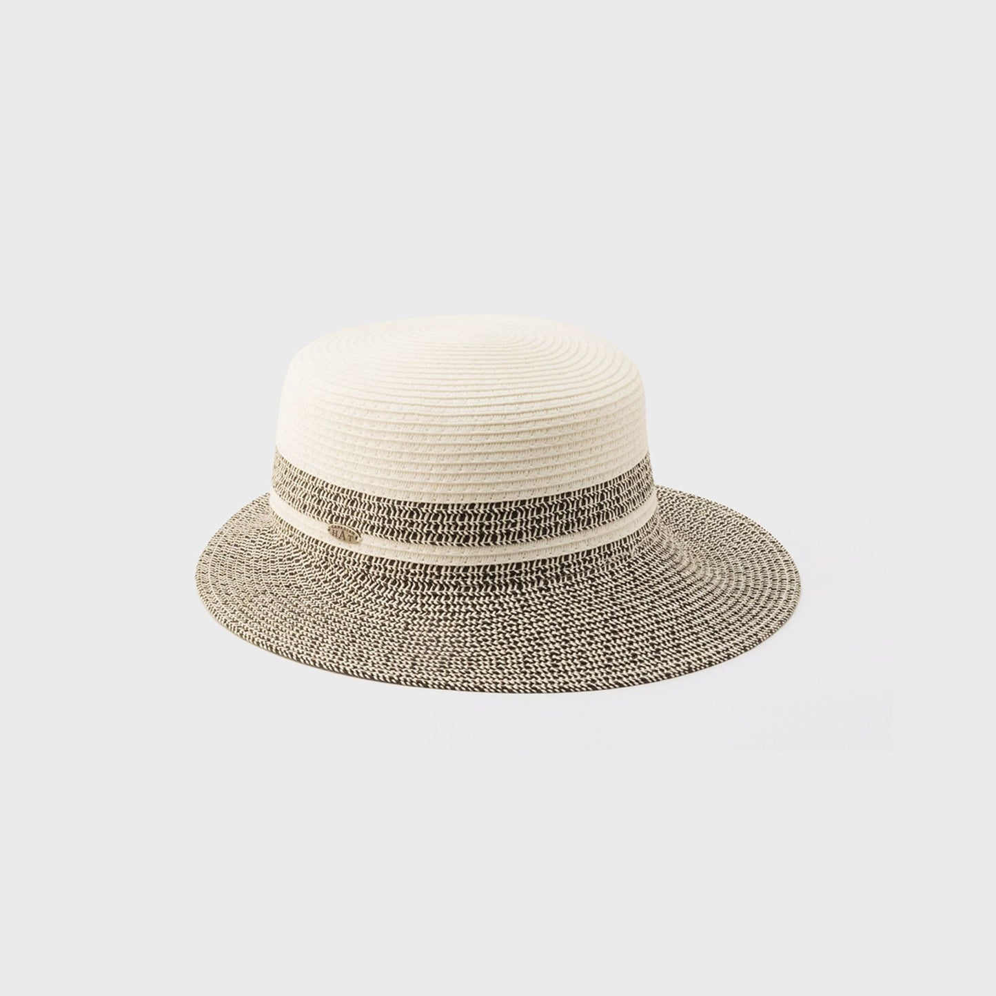 CAYLEE-CASQUETTE LARGE BICOLORE AVEC UN DETAIL EN PAILLE