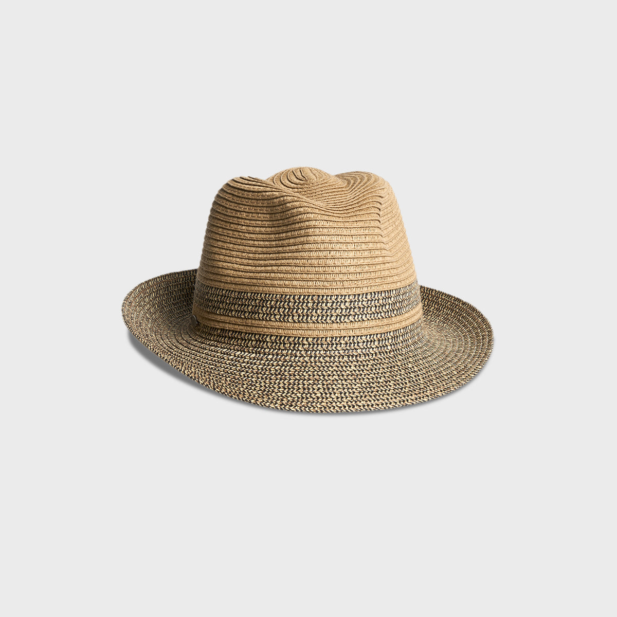 FULVIO-FEDORA COURT BICOLORE AVEC  DETAIL DE PAILLE