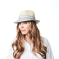 FULVIO-FEDORA COURT BICOLORE AVEC  DETAIL DE PAILLE