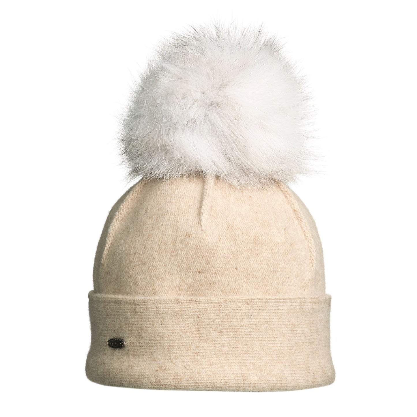 ORWEL-P ORMOS BONNET PLISSÉ AVEC POMPON EN FOURRURE RECYCLÉE