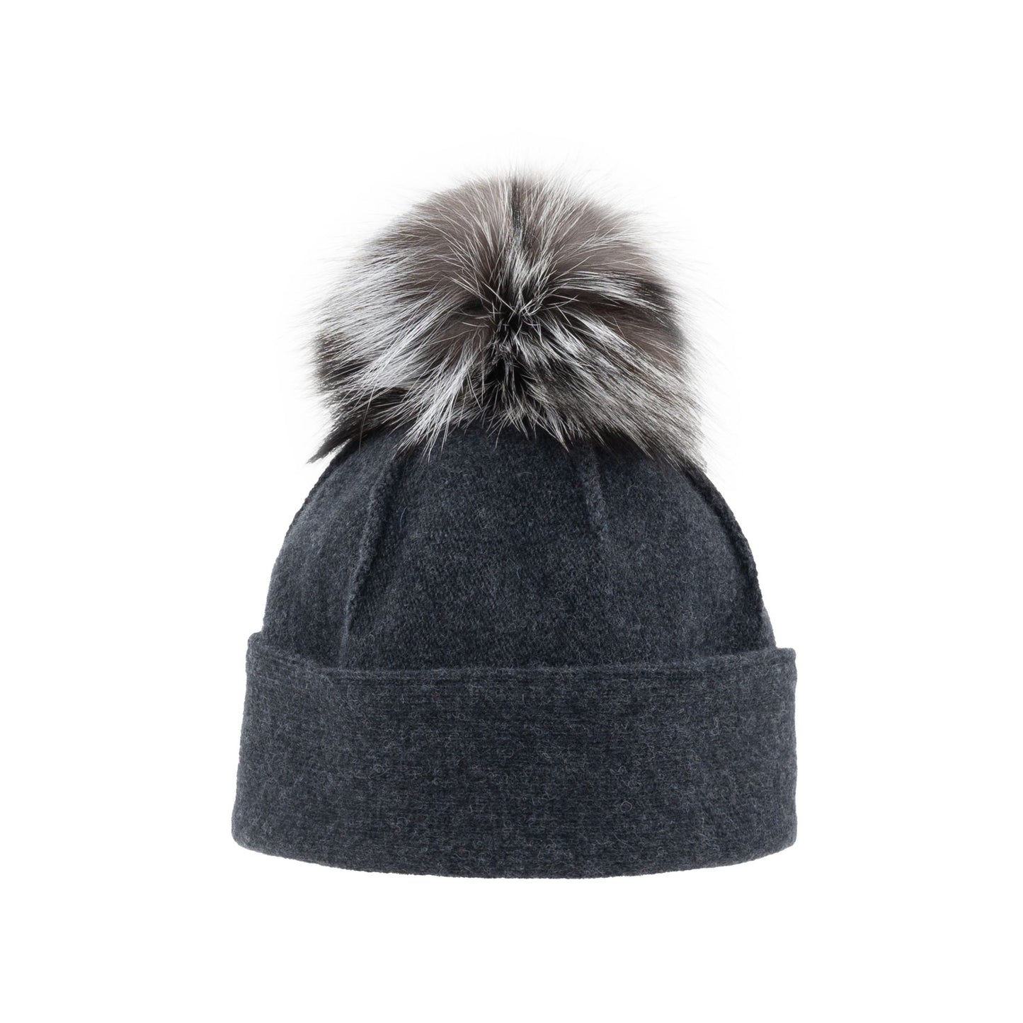 ORWEL-P ORMOS BONNET PLISSÉ AVEC POMPON EN FOURRURE RECYCLÉE